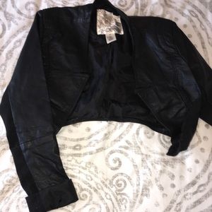 Pleather cropped jacket